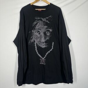 vintage Makaveli Tupac Shakur 2Pac long-sleeve studded jewel design 4XL